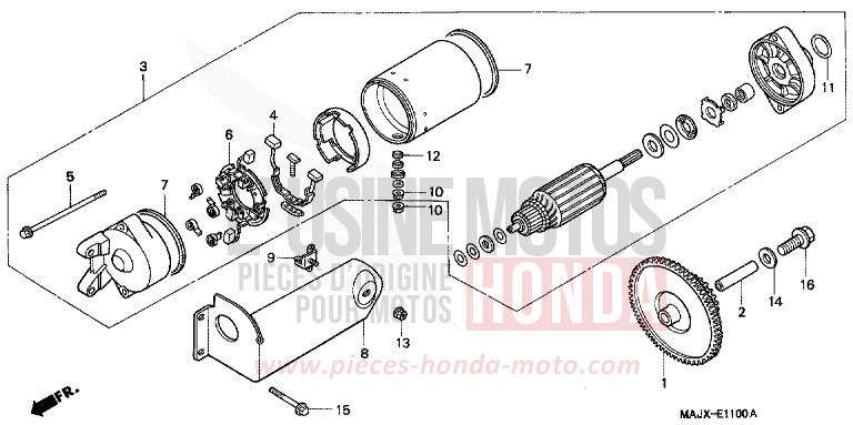 MOTEUR DE DEMARRAGE de Pan-European ABS MIDDY BLUE METTALIC (B162) 2000
